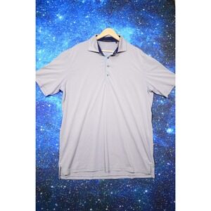 Greyson Polo Shirt Mens XL Gray White Striped Golf‎ Performance Made Peru